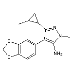 4-(2H-1,3-benzodioxol-5-yl)-2-methyl-5-(2-methylcyclopropyl)-2,3-dihydro-1H-pyrazol-3-imine