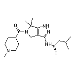 N-[6,6-Dimethyl-5-(1-methylpiperidine-4-carbonyl)-1,4,5,6-tetrahydropyrrolo[3,4-c]pyrazol-3-yl]-3-methylbutanamide