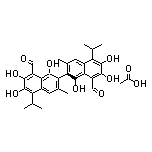 Acetic Acid compound with (R)-1,1’,6,6’,7,7’-Hexahydroxy-5,5’-diisopropyl-3,3’-dimethyl-[2,2’-binaphthalene]-8,8’-dicarbaldehyde (1:1)