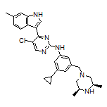 5-Chloro-N-2-amino-[3-cyclopropyl-5-[[(3R,5S)-3,5-dimethyl-1-piperazinyl]methyl]phenyl]-4-(6-methyl-3-indolyl)pyrimidine