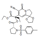 (R)-(S)-2-(6’-Cyano-5’-oxo-3’,5’-dihydro-2’H-spiro[[1,3]dioxolane-2,1’-indolizin]-7’-yl)-1-ethoxy-1-oxo-2-butyl 1-Tosylpyrrolidine-2-carboxylate