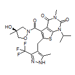 (S)-5-(4-Hydroxy-4-methylisoxazolidine-2-carbonyl)-1-isopropyl-3-methyl-6-[(5-methyl-3-(trifluoromethyl)-4-pyrazolyl)methyl]thieno[2,3-d]pyrimidine-2,4(1H,3H)-dione