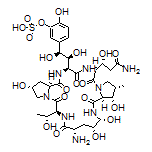 5-[(1S,2S)-2-[(2R,6S,9S,11R,12R,14aS,15S,16S,20S,23S,25aS)-9-Amino-20-[(R)-3-amino-1-hydroxy-3-oxopropyl]-2,11,12,15-tetrahydroxy-6-[(R)-1-hydroxyethyl]-16-methyl-5,8,14,19,22,25-hexaoxotetracosahydro-1H-dipyrrolo[2,1-c:2’,1’-l][1,4,7,10,13,16]hexaazacyclohenicosin-23-yl]-1,2-dihydroxyethyl]-2-hydroxyphenyl Hydrogen Sulfate