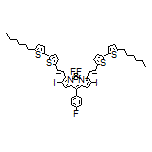 5,5-Difluoro-10-(4-fluorophenyl)-3,7-bis[(E)-2-(5’-hexyl-[2,2’-bithiophen]-5-yl)vinyl]-2,8-diiodo-5H-dipyrrolo[1,2-c:2’,1’-f][1,3,2]diazaborinin-4-ium-5-uide