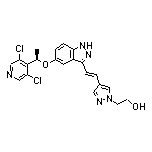 (R,E)-5-[1-(3,5-Dichloro-4-pyridyl)ethoxy]-3-[2-(1-(2-hydroxyethyl)-4-pyrazolyl)vinyl]indazole