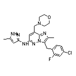 3-(4-Chloro-2-fluorobenzyl)-2-methyl-N-(5-methyl-3-pyrazolyl)-8-(morpholinomethyl)imidazo[1,2-b]pyridazin-6-amine
