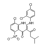 8-Chloro-2-[(2,4-dichlorophenyl)amino]-3-(3-methylbutanoyl)-5-nitroquinolin-4(1H)-one