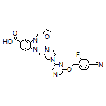 2-[[(S)-4-[6-[(4-Cyano-2-fluorobenzyl)oxy]-2-pyrazinyl]-2-methyl-1-piperazinyl]methyl]-1-[(S)-2-oxetanylmethyl]benzimidazole-6-carboxylic Acid
