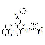 (2R,3S)-2-[4-(Cyclopentylamino)phenyl]-1-(2-fluoro-6-methylbenzoyl)-N-[4-methyl-3-(trifluoromethyl)phenyl]piperidine-3-carboxamide