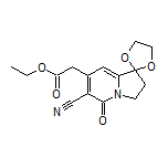 Ethyl 2-(6’-Cyano-5’-oxo-3’,5’-dihydro-2’H-spiro[[1,3]dioxolane-2,1’-indolizin]-7’-yl)acetate