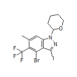 4-Bromo-3-iodo-6-methyl-1-(tetrahydro-2H-pyran-2-yl)-5-(trifluoromethyl)-1H-indazole