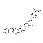 (E)-4-[[2-Bromo-4-[[2,5-dioxo-1-[2-oxo-2-(p-tolylamino)ethyl]imidazolidin-4-ylidene]methyl]phenoxy]methyl]benzoic Acid