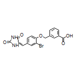 (E)-3-[[2-Bromo-4-[(2,5-dioxoimidazolidin-4-ylidene)methyl]phenoxy]methyl]benzoic Acid
