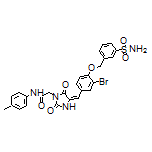 (E)-2-[4-[3-Bromo-4-[(3-sulfamoylbenzyl)oxy]benzylidene]-2,5-dioxoimidazolidin-1-yl]-N-(p-tolyl)acetamide