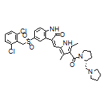 (R,Z)-5-[(2,6-Dichlorobenzyl)sulfonyl]-3-[[3,5-dimethyl-4-[2-(pyrrolidin-1-ylmethyl)pyrrolidine-1-carbonyl]-2-pyrrolyl]methylene]indolin-2-one
