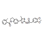 2-(Benzo[d][1,3]dioxol-5-yl)-N-[5-methyl-4-[1-(2-methylbenzoyl)-5-indolinyl]-2-thiazolyl]acetamide