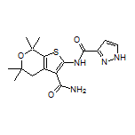N-(3-Carbamoyl-5,5,7,7-tetramethyl-5,7-dihydro-4H-thieno[2,3-c]pyran-2-yl)pyrazole-3-carboxamide