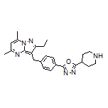 2-[4-[(2-Ethyl-5,7-dimethylpyrazolo[1,5-a]pyrimidin-3-yl)methyl]phenyl]-5-(4-piperidyl)-1,3,4-oxadiazole