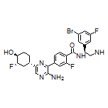 4-[3-Amino-6-[(1S,3S,4S)-3-fluoro-4-hydroxycyclohexyl]-2-pyrazinyl]-N-[(S)-1-(3-bromo-5-fluorophenyl)-2-(methylamino)ethyl]-2-fluorobenzamide
