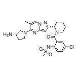 N-[2-[(S)-2-[5-[(S)-3-Amino-1-pyrrolidinyl]-6-methylpyrazolo[1,5-a]pyrimidin-2-yl]piperidine-1-carbonyl]-4-chlorophenyl]methanesulfonamide