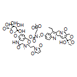 (2S,3S,4S,5R,6S)-6-[4-[[[[[[(S)-4,11-Diethyl-4-hydroxy-3,14-dioxo-3,4,12,14-tetrahydro-1H-pyrano[3’,4’:6,7]indolizino[1,2-b]quinolin-9-yl]oxy]methyl][2-(methylsulfonyl)ethyl]carbamoyl]oxy]methyl]-2-[2-[3-(2,5-dioxo-2,5-dihydro-1-pyrrolyl)-N-methylpropanamido]acetamido]phenoxy]-3,4,5-trihydroxytetrahydro-2H-pyran-2-carboxylic Acid