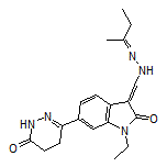3-[[2-(Butan-2-ylidene)hydrazinyl]methylene]-1-ethyl-6-(6-oxo-1,4,5,6-tetrahydropyridazin-3-yl)indolin-2-one