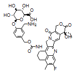 (2S,3S,4S,5R,6S)-6-[2-(Aminomethyl)-4-[[[[(1S,9S)-9-ethyl-5-fluoro-9-hydroxy-4-methyl-10,13-dioxo-1,2,3,9,10,12,13,15-octahydrobenzo[de]pyrano[3’,4’:6,7]indolizino[1,2-b]quinolin-1-yl]carbamoyl]oxy]methyl]phenoxy]-3,4,5-trihydroxytetrahydro-2H-pyran-2-carboxylic Acid
