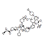 (2S)-2-Cyclopentyl-2-[(5S)-2-[(2R,3R)-3-cyclopropyl-1-methylaziridine-2-carbonyl]-2,7-diazaspiro[4.4]nonan-7-yl]-N-[(6S,8S,14S)-21-[5-(4-cyclopropylpiperazin-1-yl)-2-[(1S)-1-methoxyethyl]pyridin-3-yl]-18,18-dimethyl-9,15-dioxo-22-(2,2,2-trifluoroethyl)-5,16-dioxa-2,10,22,28-tetrazapentacyclo[18.5.2.12,6.110,14.023,27]nonacosa-1(26),20,23(27),24-tetraen-8-yl]acetamide