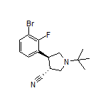 (3R,4S)-4-(3-Bromo-2-fluorophenyl)-1-(tert-butyl)pyrrolidine-3-carbonitrile