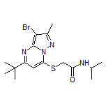 2-[[3-Bromo-5-(tert-butyl)-2-methylpyrazolo[1,5-a]pyrimidin-7-yl]thio]-N-isopropylacetamide