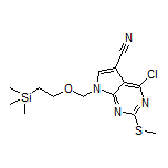 4-Chloro-2-(methylthio)-7-[[2-(trimethylsilyl)ethoxy]methyl]-7H-pyrrolo[2,3-d]pyrimidine-5-carbonitrile