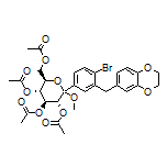 (3R,4S,5R,6R)-6-(Acetoxymethyl)-2-[4-bromo-3-[(2,3-dihydrobenzo[b][1,4]dioxin-6-yl)methyl]phenyl]-2-methoxytetrahydro-2H-pyran-3,4,5-triyl Triacetate