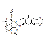 (3R,4S,5R,6R)-6-(Acetoxymethyl)-2-[3-[(2,3-dihydrobenzo[b][1,4]dioxin-6-yl)methyl]-4-ethylphenyl]-2-methoxytetrahydro-2H-pyran-3,4,5-triyl Triacetate