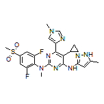 5-Cyclopropyl-N2-[2,6-difluoro-4-(methylsulfonyl)phenyl]-N2-methyl-6-(1-methyl-4-imidazolyl)-N4-(5-methyl-3-pyrazolyl)pyrimidine-2,4-diamine