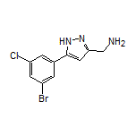 5-(3-Bromo-5-chlorophenyl)-1H-pyrazole-3-methanamine
