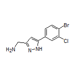 5-(4-Bromo-3-chlorophenyl)-1H-pyrazole-3-methanamine