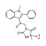 5-Cyclopropyl-5-methyl-3-[2-(1-methyl-2-phenyl-1H-indol-3-yl)-2-oxoethyl]imidazolidine-2,4-dione