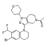 1-[3-[6-Bromo-7-(difluoromethyl)-3,4-dihydroquinolin-1(2H)-yl]-1-(tetrahydro-2H-pyran-4-yl)-6,7-dihydro-1H-pyrazolo[4,3-c]pyridin-5(4H)-yl]ethanone