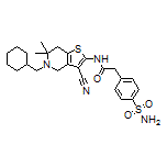 N-[3-Cyano-5-(cyclohexylmethyl)-6,6-dimethyl-4,5,6,7-tetrahydrothieno[3,2-c]pyridin-2-yl]-2-(4-sulfamoylphenyl)acetamide
