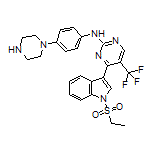 4-[1-(Ethylsulfonyl)-1H-indol-3-yl]-N-[4-(piperazin-1-yl)phenyl]-5-(trifluoromethyl)pyrimidin-2-amine