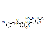 N-[2-Chloro-5-[(3-chlorobenzyl)carbamoyl]phenyl]-7-hydroxy-2-methoxypyrido[2,3-d]pyrimidine-6-carboxamide
