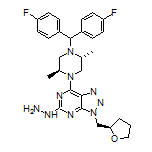 7-[(2S,5R)-4-[Bis(4-fluorophenyl)methyl]-2,5-dimethylpiperazin-1-yl]-5-hydrazinyl-3-[[(R)-tetrahydrofuran-2-yl]methyl]-3H-[1,2,3]triazolo[4,5-d]pyrimidine