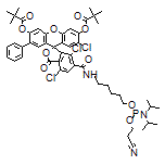 2’,4,7-Trichloro-6-((6-(((2-cyanoethoxy)(diisopropylamino)phosphaneyl)oxy)hexyl)carbamoyl)-3-oxo-7’-phenyl-3H-spiro[isobenzofuran-1,9’-xanthene]-3’,6’-diyl bis(2,2-dimethylpropanoate)