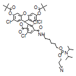 2’,4,7,7’-Tetrachloro-6-((6-(((2-cyanoethoxy)(diisopropylamino)phosphanyl)oxy)hexyl)carbamoyl)-3-oxo-3H-spiro[isobenzofuran-1,9’-xanthene]-3’,6’-diyl bis(2,2-dimethylpropanoate)