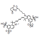 2-(5-(3-(6-((2,5-Dioxopyrrolidin-1-yl)oxy)-6-oxohexyl)-1,1-dimethyl-6,8-disulfo-1,3-dihydro-2H-benzo[e]indol-2-ylidene)penta-1,3-dien-1-yl)-3-ethyl-1,1-dimethyl-8-sulfo-1H-benzo[e]indol-3-ium-6-sulfonate