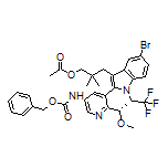乙酸[(S)-3-(5-溴-2-(5-(Cbz-氨基)-2-(1-甲氧基乙基)-3-吡啶基)-1-(2,2,2-三氟乙基)-3-吲哚基)-2,2-二甲基丙基]酯