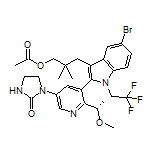 乙酸[(S)-3-(5-溴-2-(2-(1-甲氧基乙基)-5-(2-氧代-1-咪唑烷基)-3-吡啶基)-1-(2,2,2-三氟乙基)-3-吲哚基)-2,2-二甲基丙基]酯